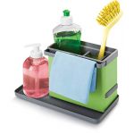 Metaltex Tidytex Évier Organiseur de, Plastique ABS, Vert/Gris, 24 x 13 x 14 cm