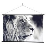 Atmosphera Tableau toile Lion 73x110 cm Autres Blanc