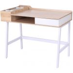 Homcom Bureau informatique multi-rangement 100 x 55 x 82 cm MDF et métal 08 100x55x82cm Beige