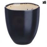 6 Tasses en Grès Iris blanc/ivoire - 15 cl