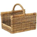 Aubry Gaspard Panier &agrave; b&ucirc;ches en poelet avec anse renforc&eacute;e