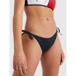 Tommy Hilfiger Bikini br&eacute;silien &agrave; nouettes True Tommy tricolore signature recycl&eacute; Bleu