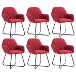 VidaXL Chaises de Salle à Manger Tissu Rouge Bordeaux 6 pcs Wine red