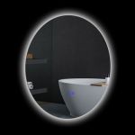 Kleankin Miroir Rond L ineux LED de Salle de Bain 60 cm avec éclairage Interrupteur Tactile système antibuée Miroir Mural LED à l inosité réglable 29 W Gris