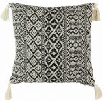 Coussin &agrave; pompons Ethnique L 40 x l 40 cm Beige