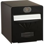 Burg-W&auml;chter Bo&icirc;te aux lettres Baln&eacute;aire en acier galvanis&eacute; - Porte arri&egrave;re vitr&eacute;e - Noir - Acier galvanis&eacute; pr&eacute;-laqu&eacute; - Porte arri&egrave;re vitr&eacute;e - Noir - Barillet la poste - Anticorrosion