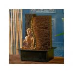 Zen Light Fontaine d'Int&eacute;rieur Bouddha Jati - Id&eacute;e Cadeau Originale - Objet Feng Shui et Bien-&ecirc;tre - Eclairage Fontaine LED Blanc Chaud - Mur d'eau - L 22 x l 30 x H 40 cm Marron Taille Unique