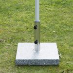 Outsunny Pied de parasol granite gris poignée et roulettes