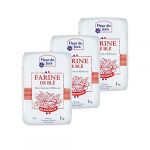 Lot 3x Farine T55 bl&eacute; tendre 100% fran&ccedil;ais - Fleur du Jura - paquet 1kg