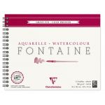 Clairefontaine 96314C - Carnet spiralé de 12 feuilles de papier aquarelle Fontaine grain fin, 300 g/m², 24x30