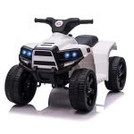 Homcom Voiture 4x4 Quad Buggy électrique Enfant 18-36 Mois 6 V 3 Km/h Max. Effet Lumineux sonores métal PP Blanc Noir