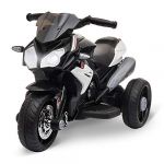 Homcom Moto électrique pour Enfants 3 Roues 6 V 3 Km/h Effets Lumineux et sonores Noir
