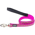 RedDingo Laisse pour Chien Confort Rose Etoiles Vert 1,20 m 15 mm