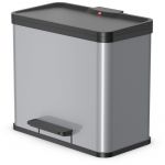 Hailo Öko Duo 30 poubelle - gris argent
