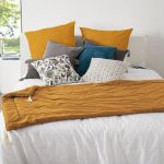 Edredon velours (80 x 180 cm) Slow Jaune ocre