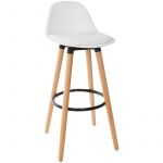 Atmosphera Tabouret de bar confortable blanc maxon H 92 cm