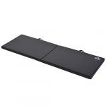 Homcom Tapis de Gymnastique Yoga Pilates Fitness Pliable Portable Grand Confort 180L x 60l x 5H cm rev&ecirc;tement synth&eacute;tique Noir