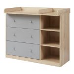 Commode à langer Beldinupp 93 x 110 x 55 cm effet chêne gris