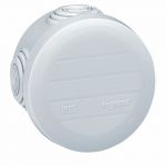 Legrand Bo&icirc;te grise ronde - &Oslash; 60 x 40 mm - 4 embouts - Couvercle enclipsable - Plexo -