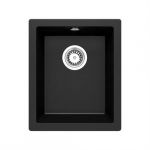 Deante Évier sous plan granit noir CORDA 1 bac 380x460
