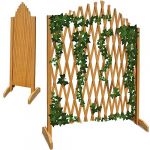 Deuba Treillage jardin brun 180x107cm support plantes grimpantes brise-vue pliable Clôture de jardin treillis extensible Bois Pare-vue