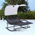 Concept-Usine Essaouira - Transat double avec Auvent Noir & écru