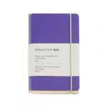 Miquelrius Cahier de notes A6 (90 x 142 mm), 96 feuilles unies, papier ivoire 80 g/m&sup2;, couverture en carton textur&eacute; et dos tissu, fermeture &eacute;lastique, collection r&eacute;tro violette