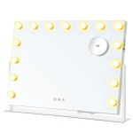Songmics Miroir de maquillage avec lumières contrôle tactile blanc mat