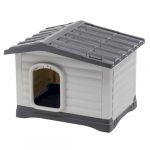 Ferplast Niche pour Chien DOGVILLA 60 SE, Niche pour Chien Exterieur, Fond drainant, Base Isolante, Toit Amovible, Grille de Ventilation, Plastique Recyclé, 58 x 48 x h 44 cm