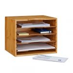 Nature Bureau Papier Format A4 Relaxdays Corbeille /à Courrier Empilable 6x25x33cm Bambou Range-Documents /& Lettres