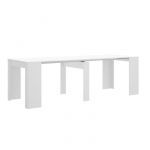 Pegane Table console extensible en chêne blanc brillant - Longueur 54-239 x Hauteur 77 x Profondeur 90 cm