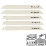 Leman 5 lames scie sabre bi-m&eacute;tal, L 180 mm, pas de 1,8 mm, pour m&eacute;taux