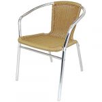 Bolero Fauteuils en rotin et aluminium empilables - Lot de 4