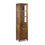Décoration d'Autrefois Vaisselier 4 Tiroirs Bois Bronze Marron 50x40x190cm