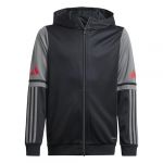 Adidas Mixte Enfant SQUADRA25 Hoody Kids Black/Team Grey Four/Pure Ruby, 9-10 Years