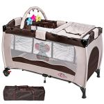 TecTake Dodo - Lit parapluie de voyage avec accessoires 128 x 65 x 83 cm