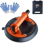 Ventouse de Carrelage 203 mm Ventouse de Vitre Charge 278 kg avec Poignee en Acier Boite de Transport en pp Gants Ventouse de Levage Industriel pour