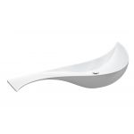 Plan vasque &agrave; suspendre en solid surface 120 cm blanc mat sans bonde ni robinetterie IVORY Ond&eacute;e