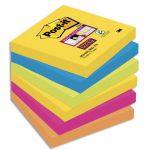 Post-It Bloc Super Sticky 100 feuillets 76 x 76 mm Rio x 6