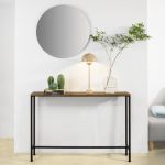 Sobuy FSB19-XL-N Table Console Table d'appoint Bout de canapé Table d’entrée Cadre et 4 Pieds en Fer - L120cm x P20cm x H80cm