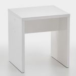 FMD Möbel Tabouret Schminki, réalisé en panneaux de particules, blanc brillant.