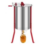 VEVOR Extracteur de Miel Manuel à 6 Cadres Centrifugeuse Séparateur Miel Acier INOX avec Couvercle Transparent, Support Réglable en Hauteur, Équipement d'Extraction de Nid d'Abeilles pour Apiculture