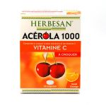Herbesan Ac&eacute;rola 1000 Vitamine C &agrave; croquer go&ucirc;t Orange 30 comprim&eacute;s