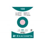 Exacompta 10838SE - 100 fiches Bristol rose 14,8 x 21 cm ligné sous film