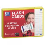 Oxford 80 flashcards - 10,5 x 14,8 cm - Flash 2.0 - Ligné - cadre jaune