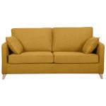 Miliboo Canapé convertible scandinave 3 places jaune cumin matelas 10 cm PAPEL