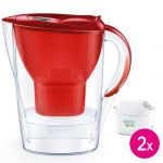 Brita Bouteille et carafe filtrante Marella rouge 2 mois (inclus 2 cartouches filtrantes MAXTRA PRO All-in-1)