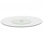 VidaXL Assiette de service rotative Transparent 60 cm Verre tremp&eacute;