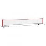 VidaXL Filet De Tennis Noir Et Rouge 595 X 90,5 X 87 Cm Polyester