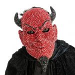 Ruedelafete Masque Diable Rouge avec Strass